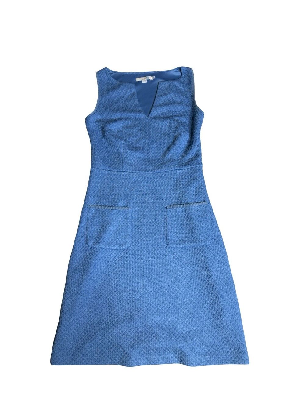 Boden Day Dress Blue Quilted Knit Women's Size 4 R US / 8 R UK